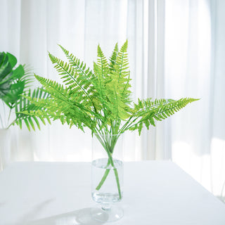 Create Stunning Event Decor with the 2 Stems | 19" Green Artificial Boston Fern Leaf Plant Indoor Faux Spray