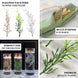 25 Pack | 6" Metallic Silver Artificial Fern Leaf Branch Stems, Flower Vase Filler Floating Candle