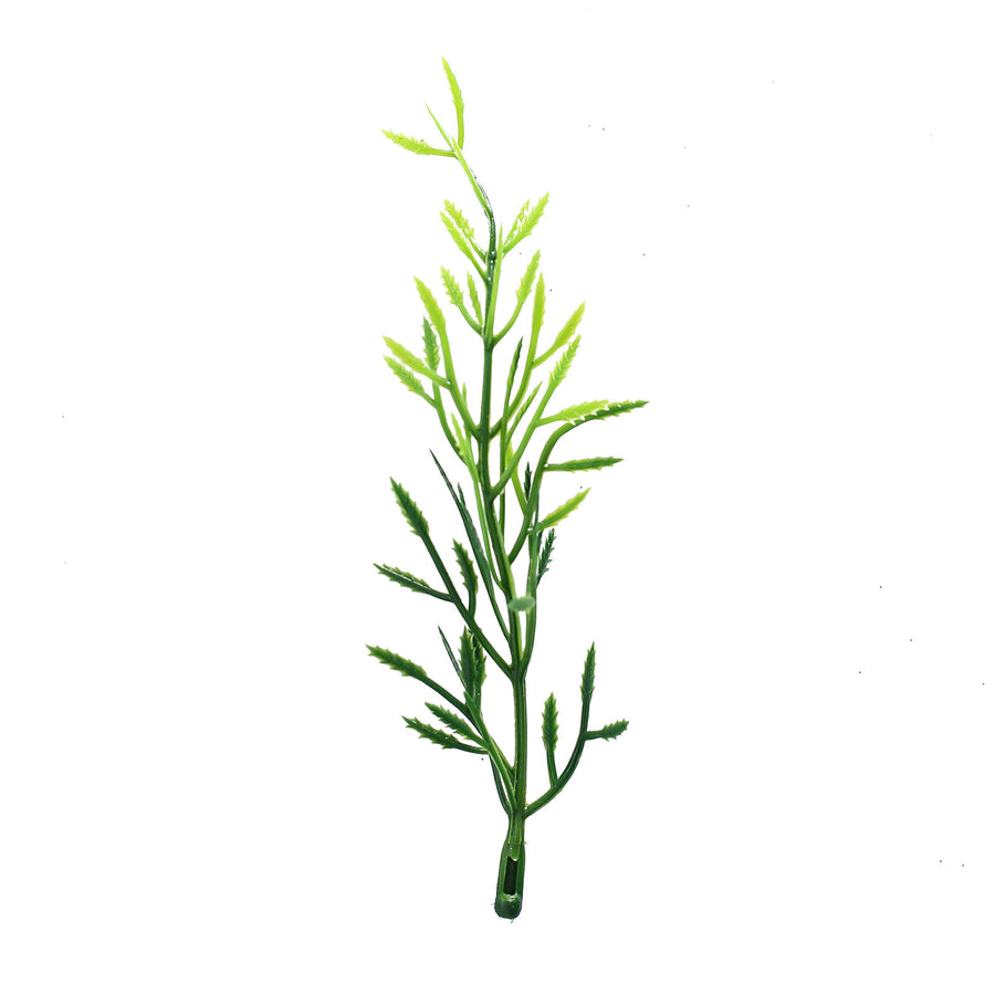 25 Pack | 6" Mini Green Artificial Fern Leaf Branch Stems, Vase Filler For Floating Candle#whtbkgd