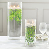 25 Pack | 6" Mini Green Artificial Fern Leaf Branch Stems, Flower Vase Filler For Floating Candle