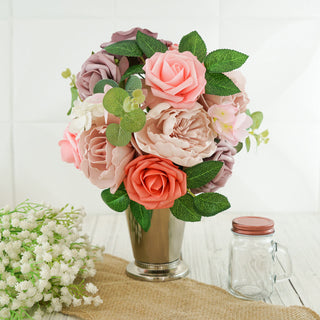 Elevate Your Decor with the Assorted Colors Artificial Rose, Peony and Silk Hydrangea, Daisy Mix Flower Box