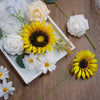40 Pcs | Artificial Rose & Silk Sunflower With Stem Box Set, Mixed Faux Floral Arrangements