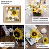 40 Pcs | Artificial Rose & Silk Sunflower With Stem Box Set, Mixed Faux Floral Arrangements