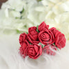 48 Roses | 1inch Burgundy Real Touch Artificial DIY Foam Rose Flowers With Stem, Craft Rose Buds