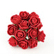 48 Roses | 1inch Burgundy Real Touch Artificial DIY Foam Rose Flowers With Stem, Craft Rose Buds#whtbkgd