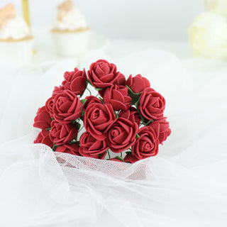 Burgundy Real Touch Artificial DIY Foam Rose Flowers: Create Stunning Wedding and Event Decor
