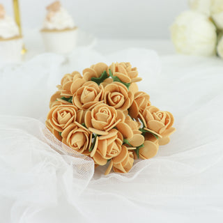 Add a Touch of Elegance with 48 Gold Real Touch Artificial Roses