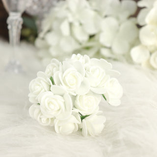 48 Ivory Real Touch Artificial DIY Foam Rose Flowers: The Perfect Craft Rose Buds