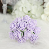 48 Roses | 1inch Lavender Lilac Real Touch Artificial DIY Foam Rose Flowers