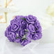 48 Roses | 1Inch Purple Real Touch Artificial DIY Foam Rose Flowers With Stem, Craft Rose Buds
