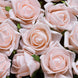 24 Roses | 2inch Rose Gold Blush Artificial Foam Flowers With Stem Wire and Leaves#whtbkgd