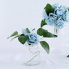 24 Roses | 2inch Dusty Blue Artificial Foam Flowers With Stem Wire and Leaves