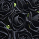 24 Roses | 2inch Black Artificial Foam Flowers With Stem Wire and Leaves#whtbkgd