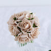 24 Roses | 2inch Champagne Artificial Foam Flowers With Stem Wire and Leaves
