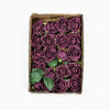 24 Roses | 2inch Eggplant Artificial Foam Flowers With Stem Wire and Leaves