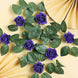 24 Roses | 2inch Purple Artificial Foam Flowers With Stem Wire and Leaves