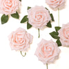24 Roses | 5inch Rose Gold/Blush Artificial Foam Flowers With Stem Wire and Leaves
