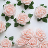24 Roses | 5inch Rose Gold Blush Artificial Foam Flowers With Stem Wire and Leaves