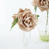 24 Roses | 5inch Champagne Artificial Foam Flowers With Stem Wire and Leaves