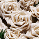 24 Roses | 5inch Champagne Artificial Foam Flowers With Stem Wire and Leaves#whtbkgd