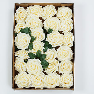 Cream Artificial Foam Roses for Versatile Decor