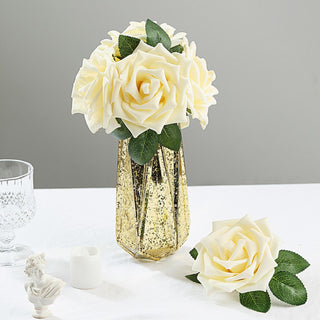 Cream Artificial Foam Roses for Timeless Elegance