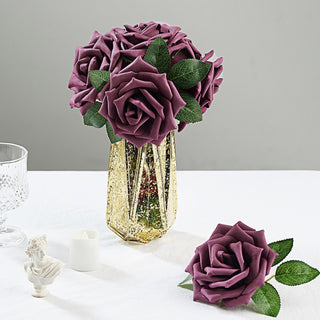 Elegant Eggplant: 24 Roses for Stunning Event Decor