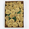 24 Roses | 5inch Gold Artificial Foam Flowers With Stem Wire and Leaves