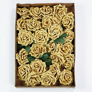 Create a Timeless and Elegant Atmosphere with Gold Artificial Foam Roses