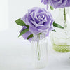 24 Roses | 5inch Lavender Lilac Artificial Foam Flowers With Stem Wire and Leaves