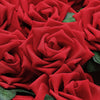 24 Roses | 5inch Red Artificial Foam Flowers With Stem Wire and Leaves#whtbkgd