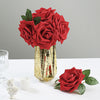 24 Roses | 5inch Red Artificial Foam Flowers With Stem Wire and Leaves