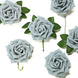 24 Roses | 5inch Silver Artificial Foam Flowers With Stem Wire and Leaves