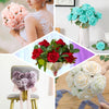24 Roses | 5inch Turquoise Artificial Foam Flowers With Stem Wire and Leaves