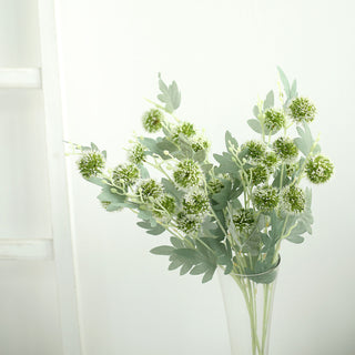 Beautiful Green Artificial Globe Thistle Flower Spray for Stunning Event Decor