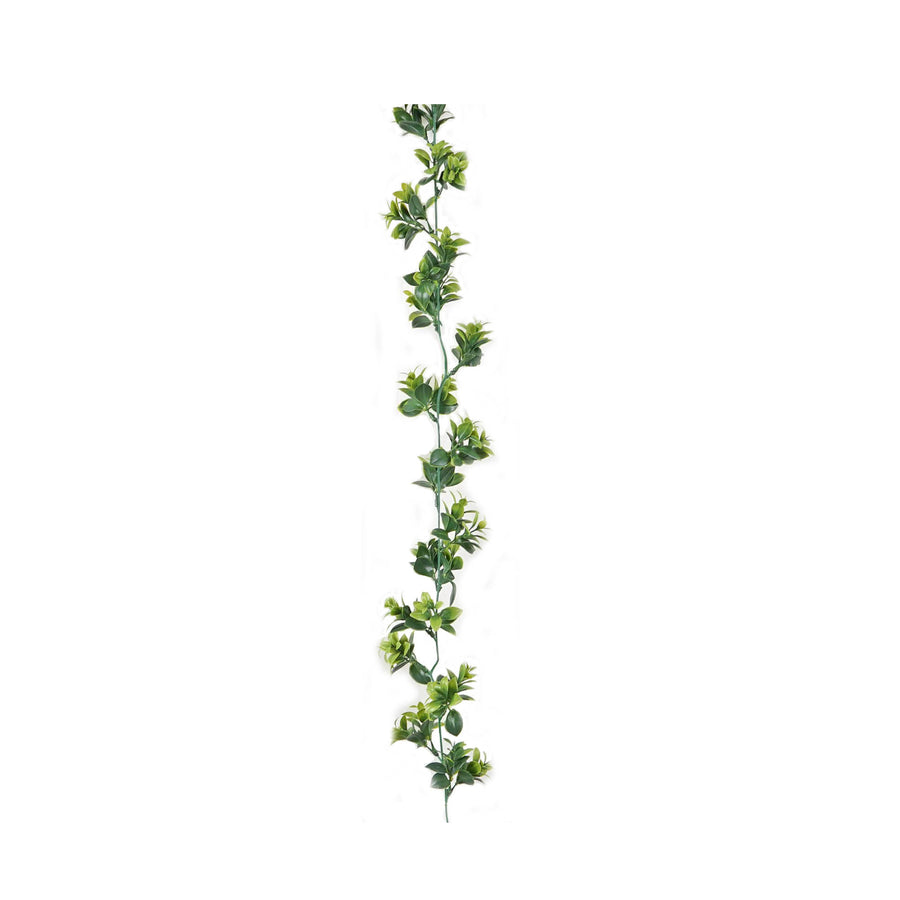 2 Pack | 5ft Dark & Light Green Artificial Leaf Garland, Flexible Vine