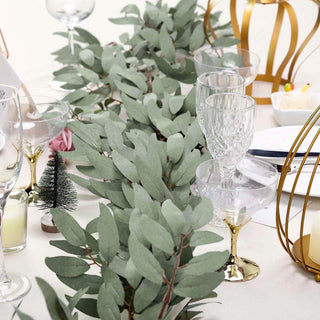 Create a Stunning Display with the Flexible Vine Frosted Real Touch Artificial Willow Leaf Garland