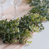 6ft Lifelike Frosted Green Artificial Eucalyptus Leaf Garland Plant, Waterproof Faux Hanging Vine