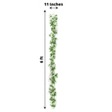 6ft White / Green Artificial Eucalyptus Leaf Hanging Vine