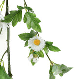 5.5ft | White Artificial Daisy, Magnolia Leaf Flower Garland Faux Vine#whtbkgd