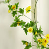 5.5ft | Yellow Artificial Daisy Magnolia Leaf Flower Garland Faux Vine#whtbkgd