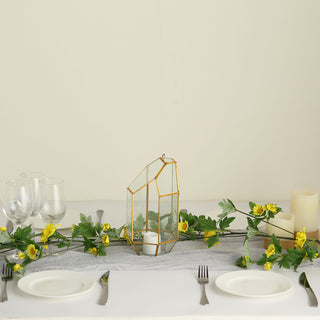 Brighten Up Your Event with the Yellow Artificial Daisy Magnolia Leaf Flower Garland