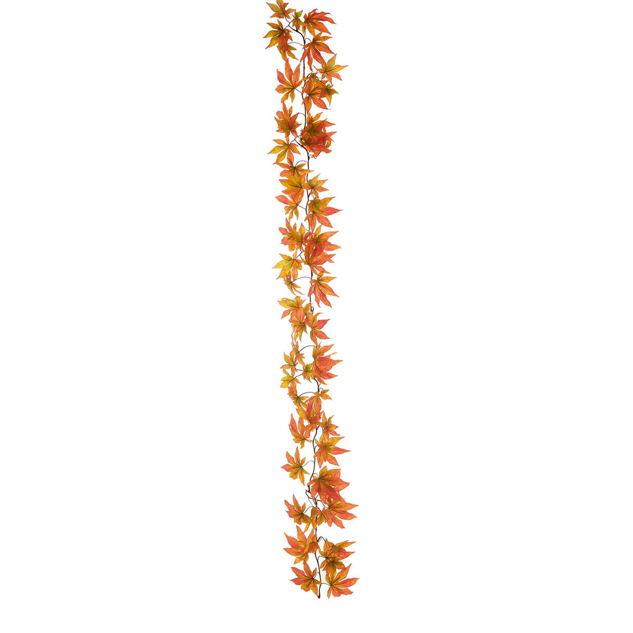 6ft | Orange Artificial Silk Maple Leaf Hanging Fall Garland Vine