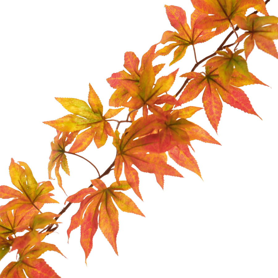 6ft | Orange Artificial Silk Maple Leaf Hanging Fall Garland Vine#whtbkgd 