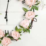 6ft | Blush/Rose Gold Artificial Silk Peony Hanging Flower Garland, Faux Vine