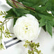 6ft | White Artificial Silk Peony/Foliage Hanging Flower Garland Vine#whtbkgd
