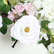 6ft | White Artificial Silk Rose Hanging Flower Garland, Faux Vine#whtbkgd