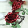 6ft | Burgundy Artificial Silk Rose Hanging Flower Garland, Faux Vine