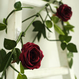 6ft | Burgundy Real Touch Artificial Rose & Leaf Flower Garland Vine