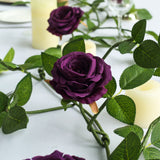 6ft | Purple Real Touch Artificial Rose & Leaf Flower Garland Vine
